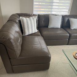 All Leather Sectional From Macys Store Cost Over  4 K. Great Shape. 