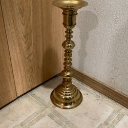 Vtg Mcm Brass Candle Stick Taper Floor Standing Holder Japan 