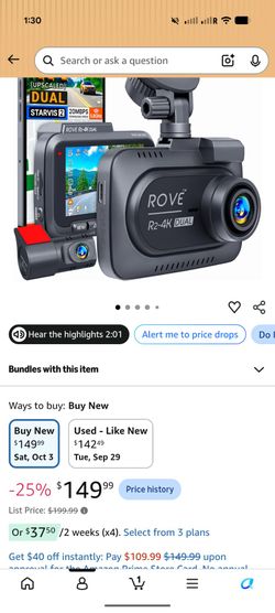 FRONT Rove R2-4K Dual Dash Cam