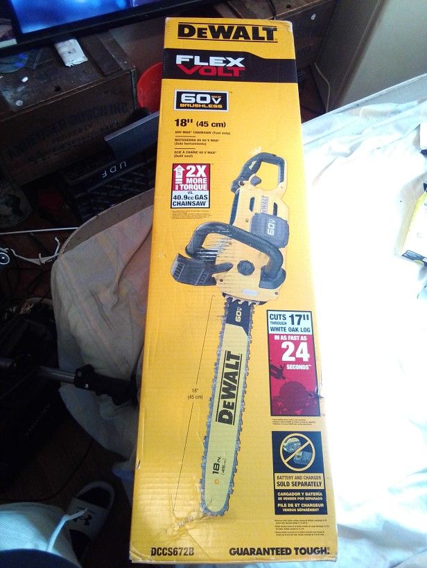 DeWalt 60Volt Brushless 18-Inch Electric Chainsaw