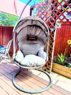 Comfy Gray coverd hanging chair