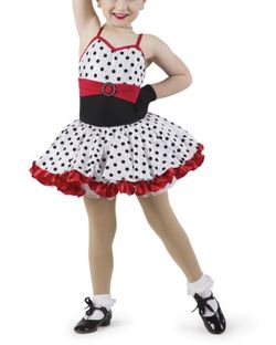 Girls Polka Dot Dance Costume Size 3T  w/ Sequins