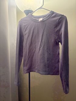 Lavender Waffle Knit Long Sleeve Top