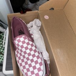 Pink Checkered Vans  Size 9 Women Brand New