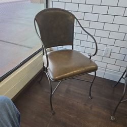 4 Pier 1 Import Metal/Leather Chairs