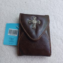 New- Leather& Cross Men's Manicure Tools Wallet
