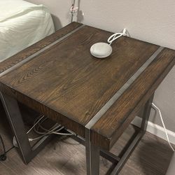 Real Wood Heavy Duty Mid Century End Table Nightstand 