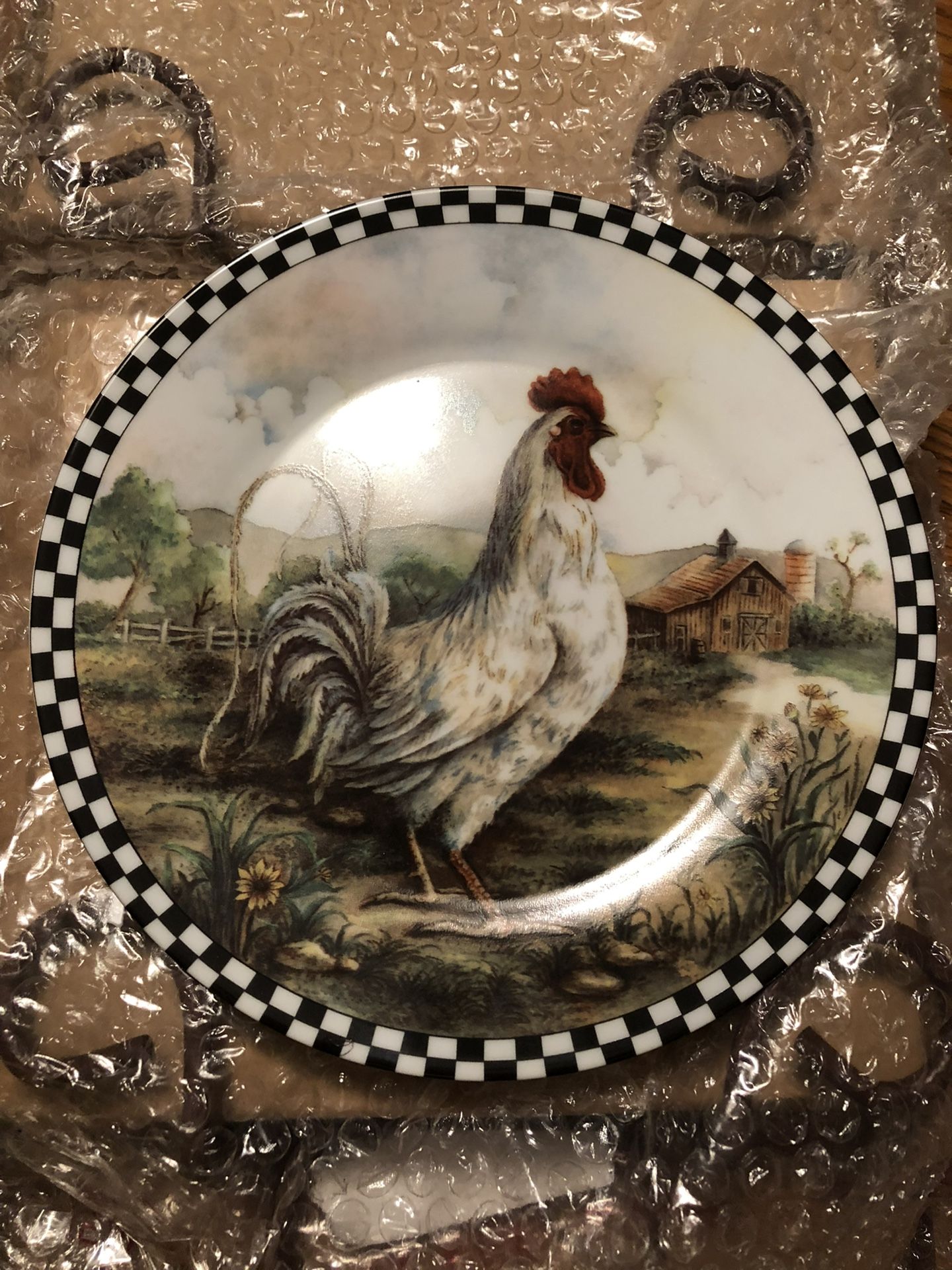 4 Plate Decorative Rooster Rack Set