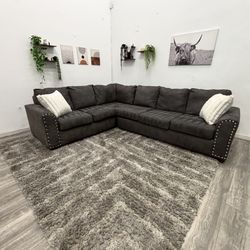 Grey Sectional Couch - Free Delivery 