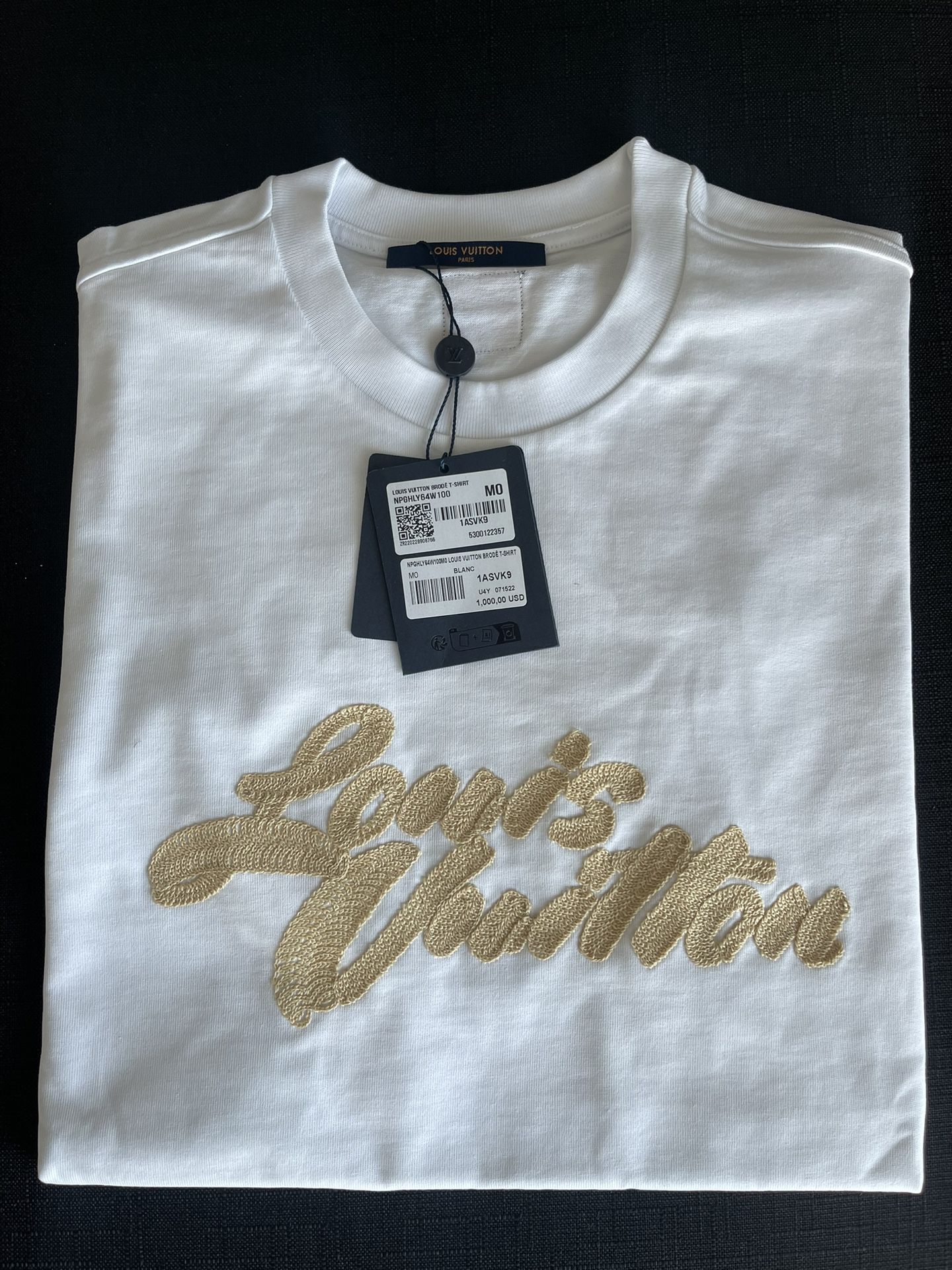 Louis Vuitton Embroidered Signature T Shirt (M)