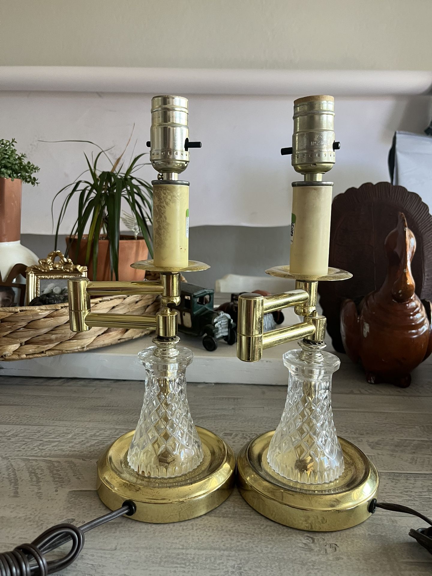 Set Of 2 Antique Lamps Vintage