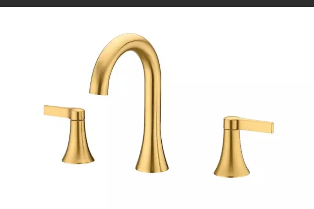 LUXIER  WSP11-TG Widespread 2-Handle Bathroom Faucet w/ Pop-up Brushed Gold