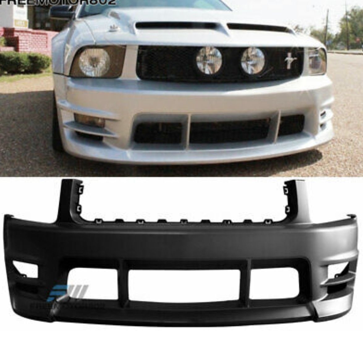 05-09 Ford Mustang V6 Racer Style Front Bumper Cover Conversion BodyKit