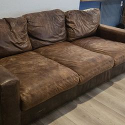 Restoration Hardware Leather Couches & Chair