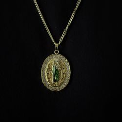 Gold Plated San Judas Pendant And Chain