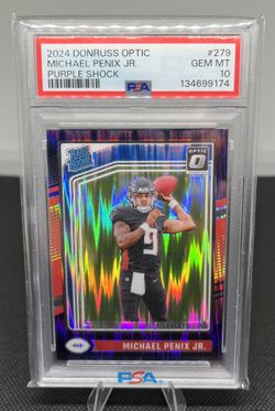 2024 Panini Donruss Optic #279 Michael Penix Jr. Purple Shock Rc PSA 10