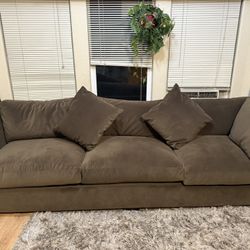 9ft 4 Inch Dark Brown Couch