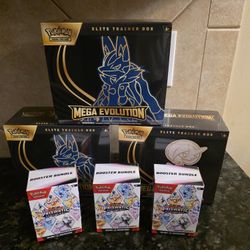 Pokemon TCG Mega Evolution ETB And Prismatic Booster Bundles