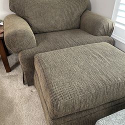 Chair and a half with ottoman