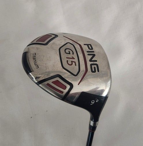 Ping G15 Titanium Golf 9° Driver VX CER 75GR Maximum performance design shaft right Handed 44.5 inches long in excellent pre-owned condition with mino