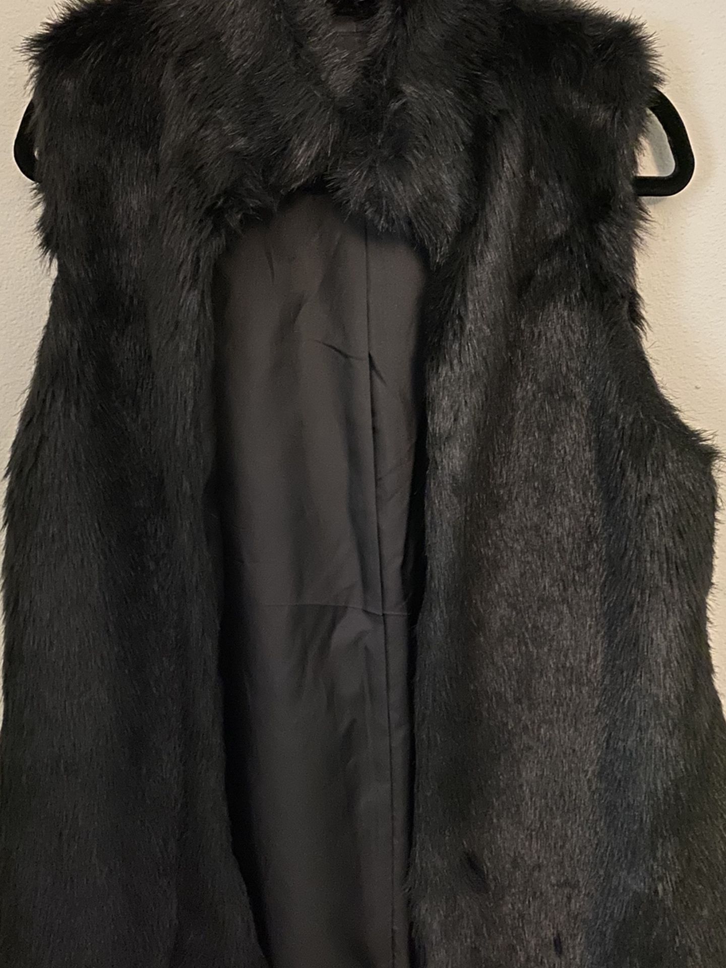 Black Faux Fur Vest