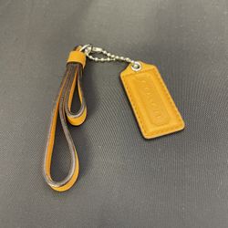 COACH ORANGE LOOP HANG TAG KEYFOB BAG CHARM KEYCHAIN 2PC.