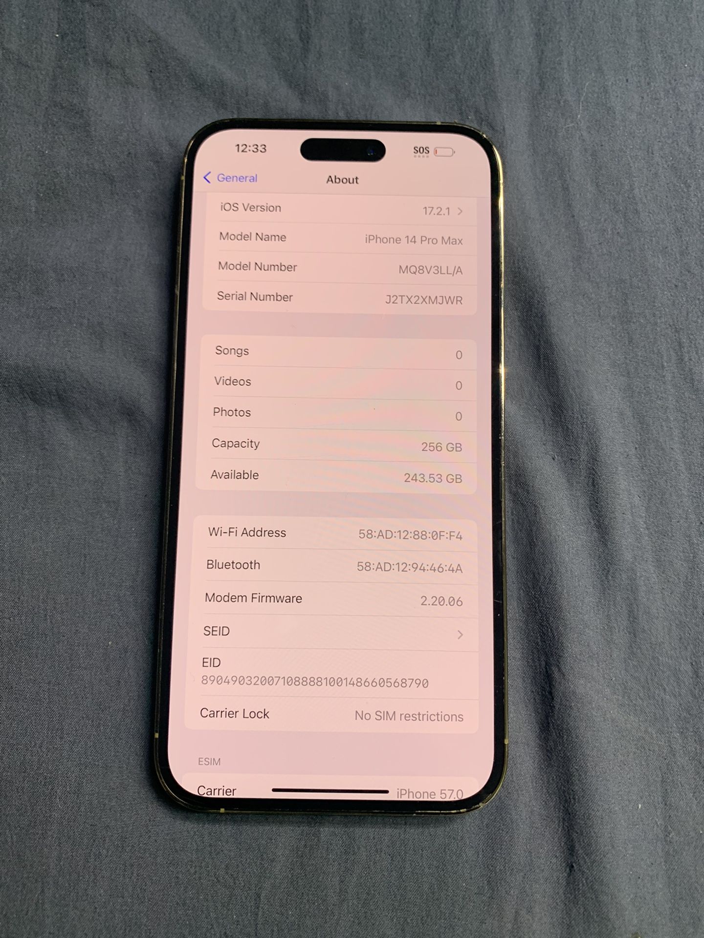 Unlocked iPhone 14 Pro Max 256gb