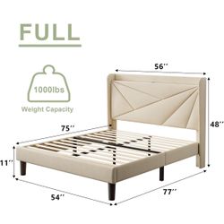 FULL Beige Bed Frame