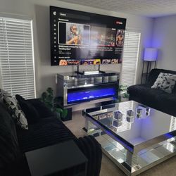 Upscale morden Luxury Mirrored furniture set .
