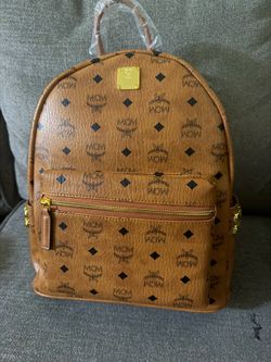Mcm backpack brown gold