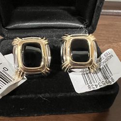 Men’s 14K Gold With SS and Onyx Cufflinks
