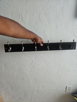 6 hook brown wall coat hanger
