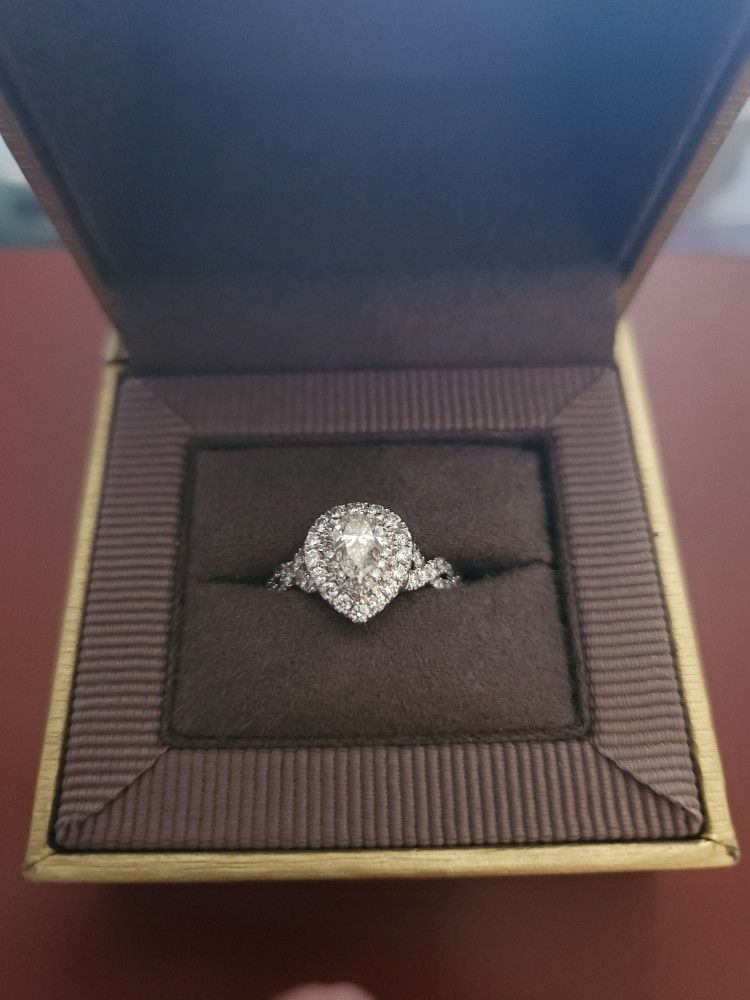 Neil Lane 14k White Gold Princess Cut Diamond Engagement Ring