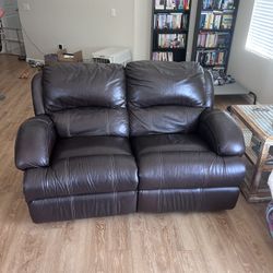 Brown Leather Loveseat Recliner