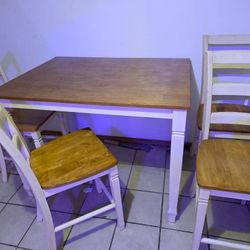Table  and  4  chairs, wood