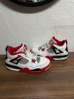 red and white jordan 4s