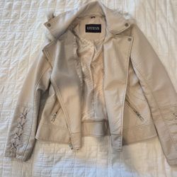 🤍 GUESS Faux Leather Jacket – Size (Large