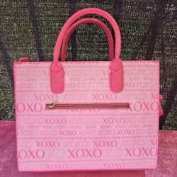 XOXO Women Girl's Large Tote Bag Handbag Purse Vegan Leather - Pink