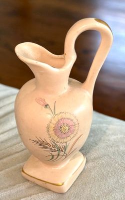 Italian Art Pottery Ceramic Pitcher Soft Pastel Glaze-Ceramiche-Vintage!