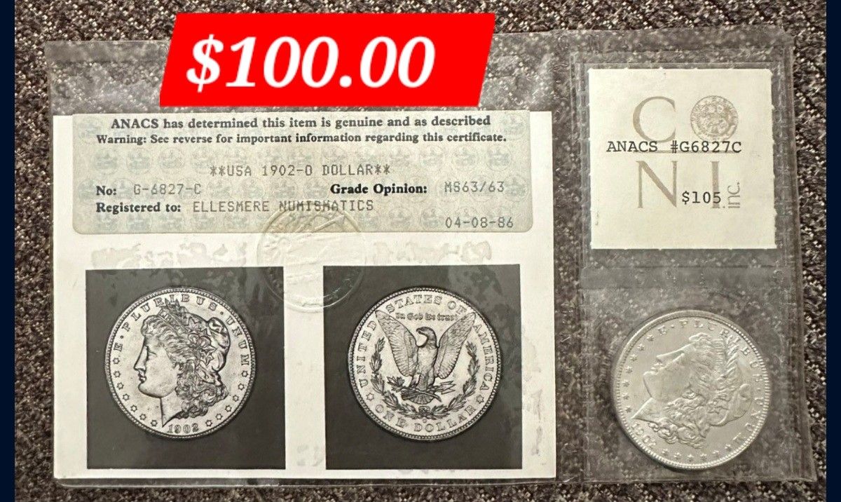 One Dollar 1902 $100.00 Firm On Price 