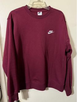 Nike burgundy crewneck size medium