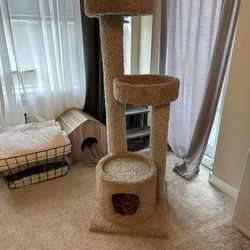 Tan Carpet Cat Tree Tower