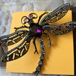 Heidi Daus Signature Dragonfly Swarovski Brooch Pin 