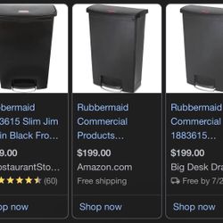 Rubbermaid Commercial 24-Gallon Front Step Trash Can – Black