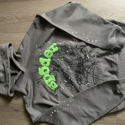 2023 Sp5der Wait Web Hoodie 'Slate Grey'