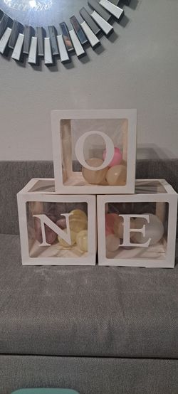 First birthday decorative cubes