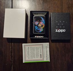 Zippo Artistic Colorful Skull Black Matte Lighter (Model 28042),