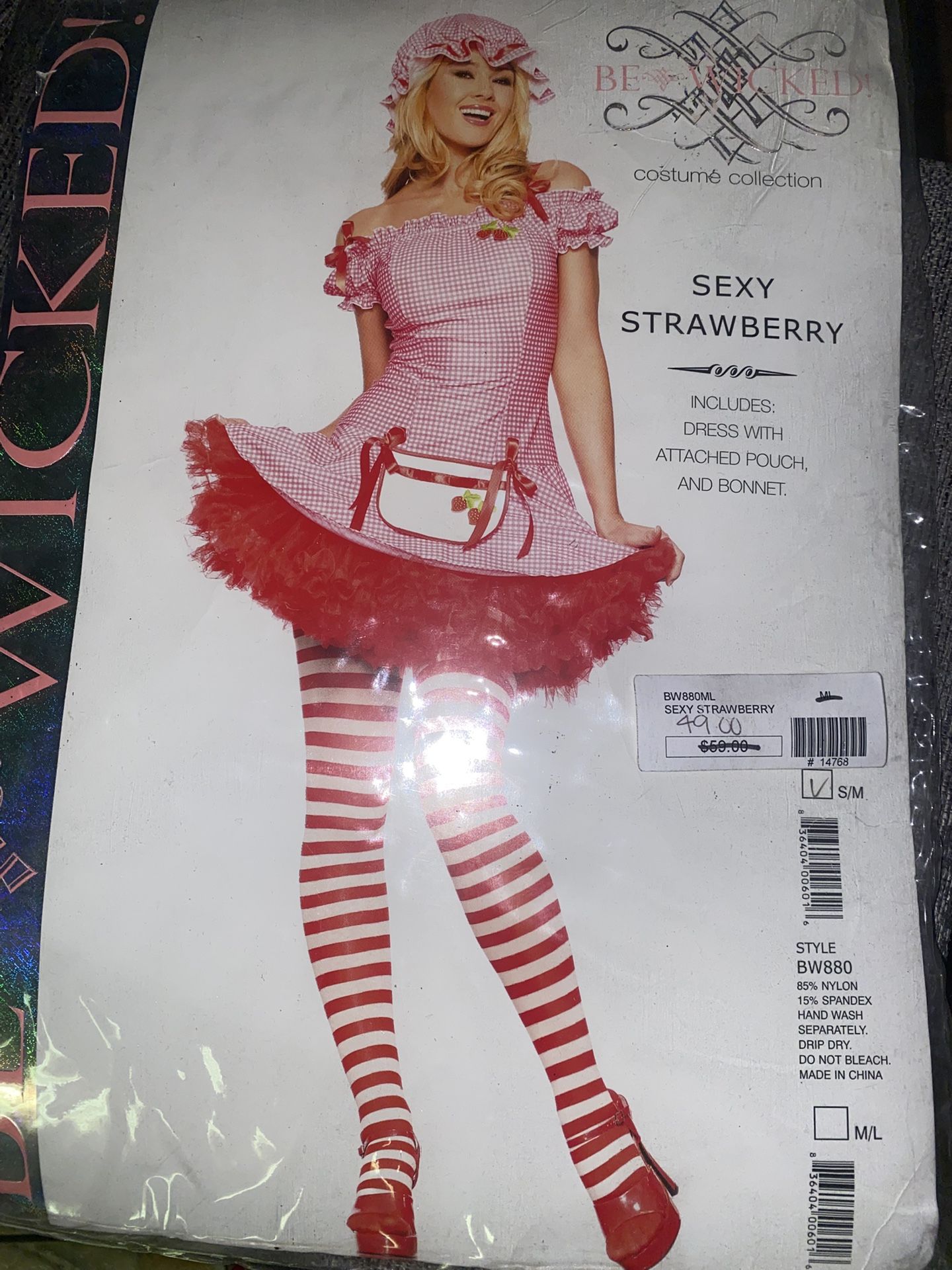 Dead stock Adult Strawberry Shortcake Costume