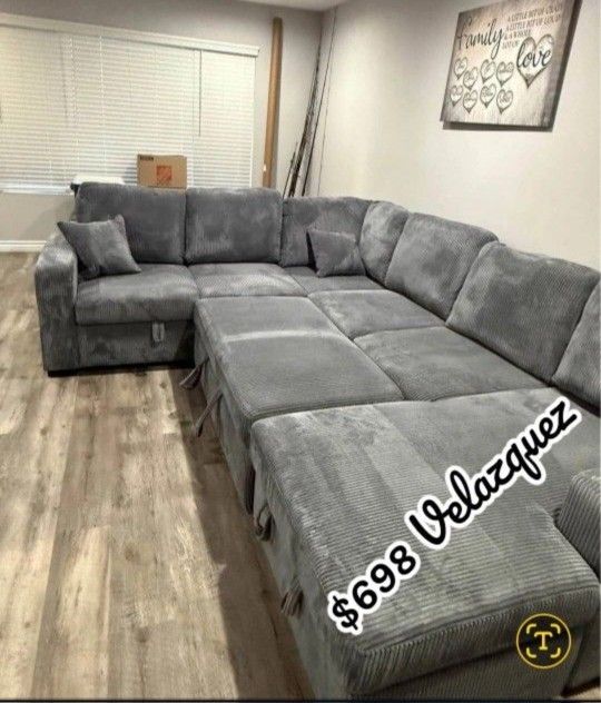 ✅️✅️4-Piece Convertible Sectional
Sleeper Sofa, Chaise Storage, Sofa Storage & USB Port✅️✅️