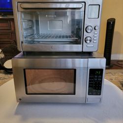 GE 1.6cu Countertop Microwavve & Emeril Lagasse Stainless Steel 9 In 1 Cooking Function Oven